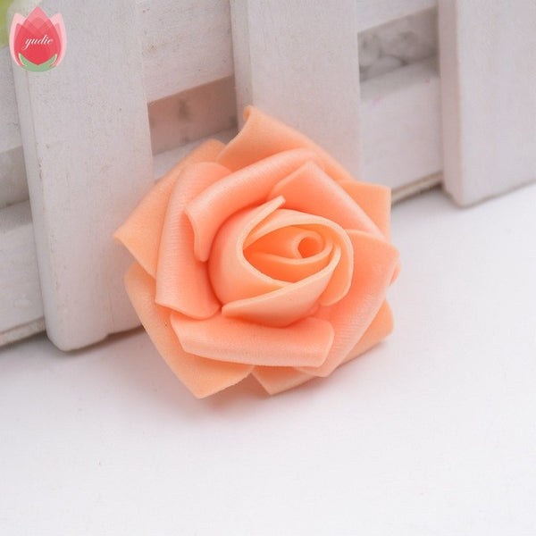 10pcs 4cm Handmade Foam Rose Artificial Flowers For Wedding Car Decoration Mariage Flores Rosa Scrapbooking Pompom Craft Flower