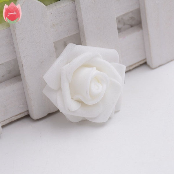 10pcs 4cm Handmade Foam Rose Artificial Flowers For Wedding Car Decoration Mariage Flores Rosa Scrapbooking Pompom Craft Flower