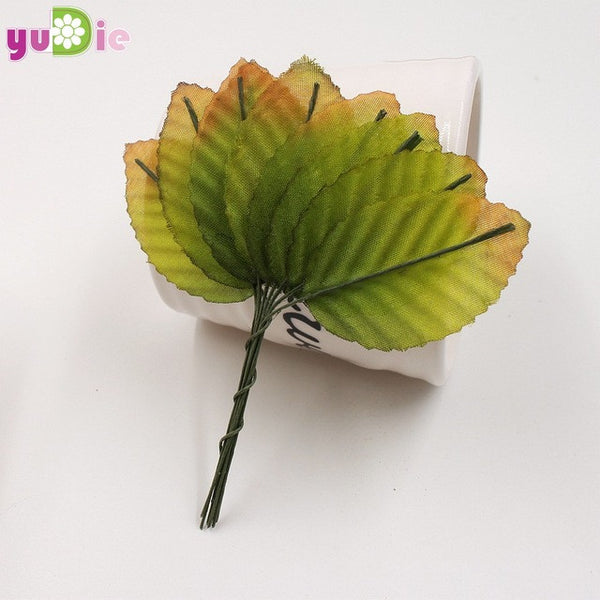 30pcs 5cm Nylon Silk Leaf Green Leaves Artificial Flower For Wedding Decoration DIY Wreath Gift Scrapbooking Craft Fake Flower