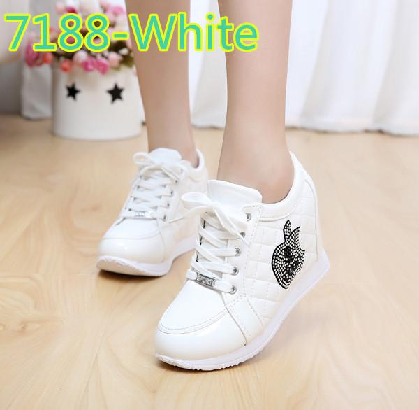 Black White Free Shipping Hidden Wedge Heels Fashion Women's Elevator Shoes Casual Shoes For Women wedge heel Rhinestone 2017