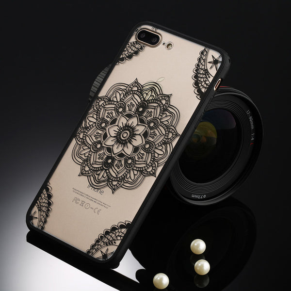 Sexy Retro Floral Phone Case For Apple iPhone 7 6 6s 5 5s SE Plus Lace Flower Hard PC+TPU Cases Back Cover Capa For iPhone7Plus