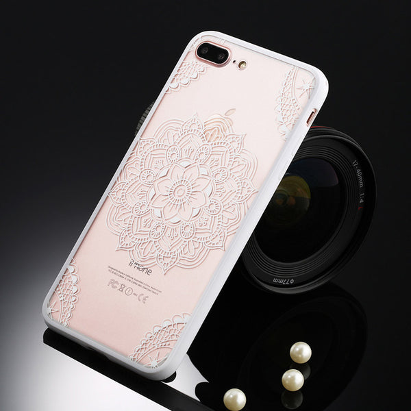 Sexy Retro Floral Phone Case For Apple iPhone 7 6 6s 5 5s SE Plus Lace Flower Hard PC+TPU Cases Back Cover Capa For iPhone7Plus