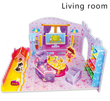 3D kids toys puzzle Bedroom Kitchen Living room Bathroom paper model building kit toys gift for children girls