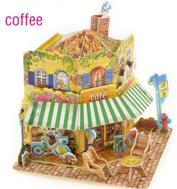 3D kids toys puzzle Bedroom Kitchen Living room Bathroom paper model building kit toys gift for children girls