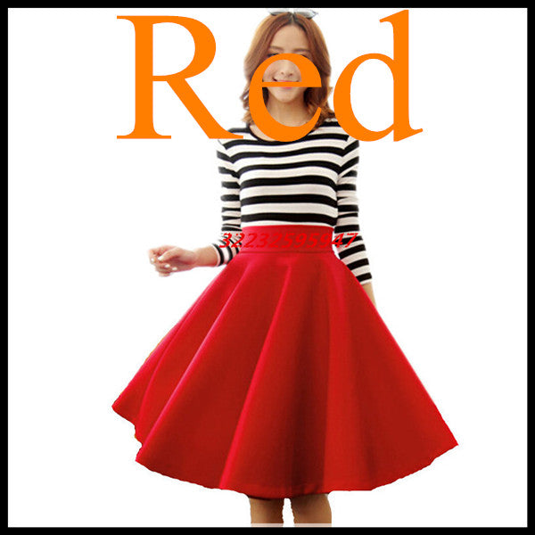 In The Autumn And Winter Grown Place Umbrella Skirt Retro Waisted Body Skirt New Europe And The Code Word Pleated