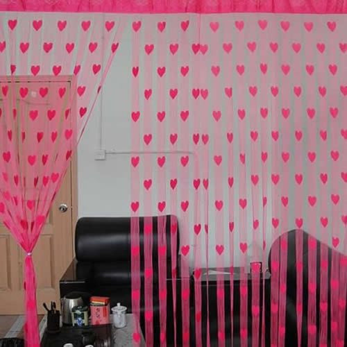Cute Heart Line Tassel String Door Curtain Window Room Divider Curtain Valance