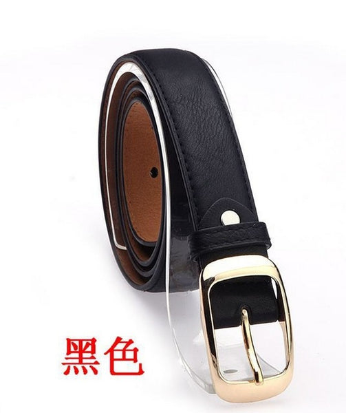 2017 Women Fashion Belts Cinturones Mujer  Ladies Faux Leather Metal Buckle Straps Girls Fashion Accessories