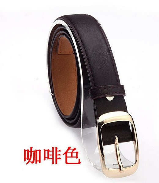 2017 Women Fashion Belts Cinturones Mujer  Ladies Faux Leather Metal Buckle Straps Girls Fashion Accessories