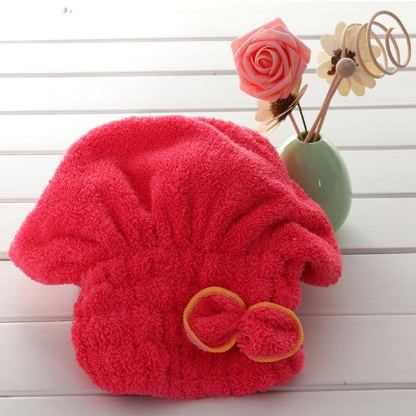 Magic Hair Fast Dry Towel Cap Bath Wrap Twist Hat Bowknot Soild Quick Dry Cap Head For Women Ladies Bath Tools