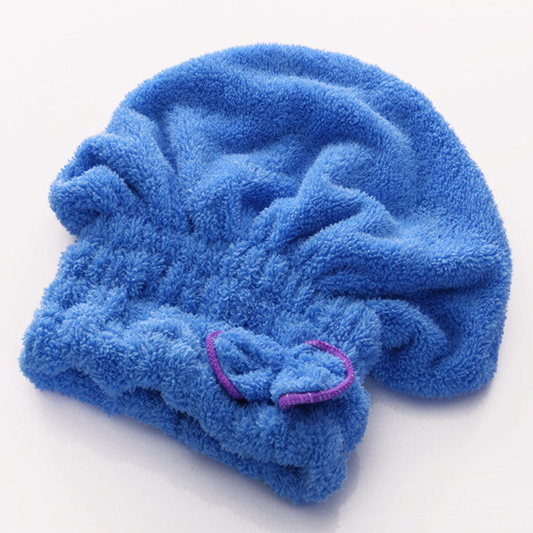 Magic Hair Fast Dry Towel Cap Bath Wrap Twist Hat Bowknot Soild Quick Dry Cap Head For Women Ladies Bath Tools