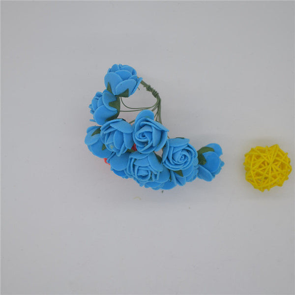 12pcs/lot Mini Artificial Rose Flowers Party Wedding decoration for home PE Foam flowers wreaths Artificial 2-2.5cm Head 6z