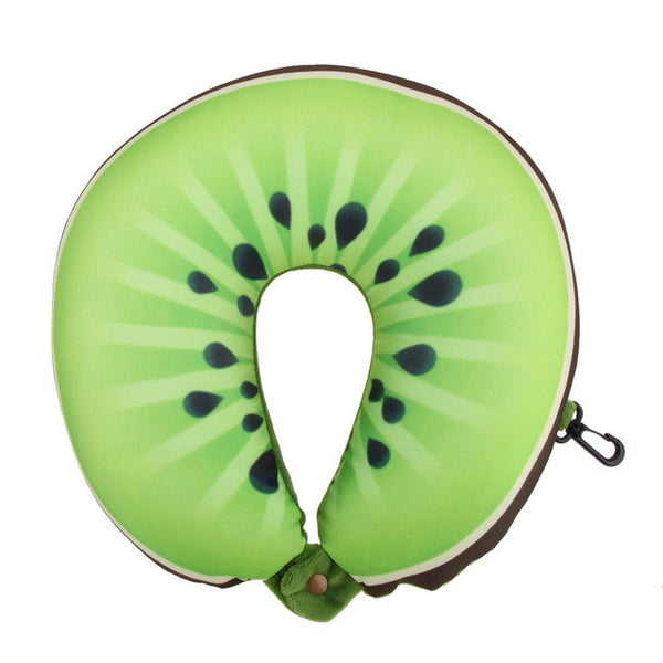 Fruit U Shaped Pillow Travel Watermelon Lemon Kiwi Orange Pillows Cushion Nanoparticles Neck Pillow Car Travel Pillow