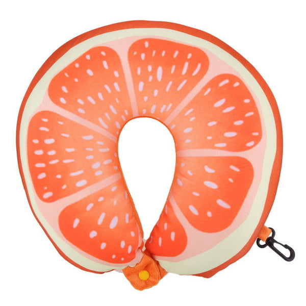 Fruit U Shaped Pillow Travel Watermelon Lemon Kiwi Orange Pillows Cushion Nanoparticles Neck Pillow Car Travel Pillow