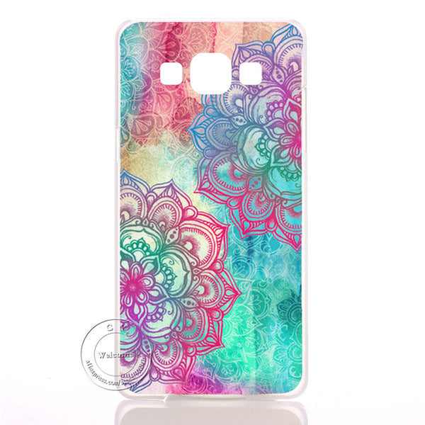 Mandala Flower Datura Floral Clear Hard Plastic Case Cover For Samsung Galaxy A3 A5 A7 A8 J1 J5 J7 2016 2017 A300 A500 A700