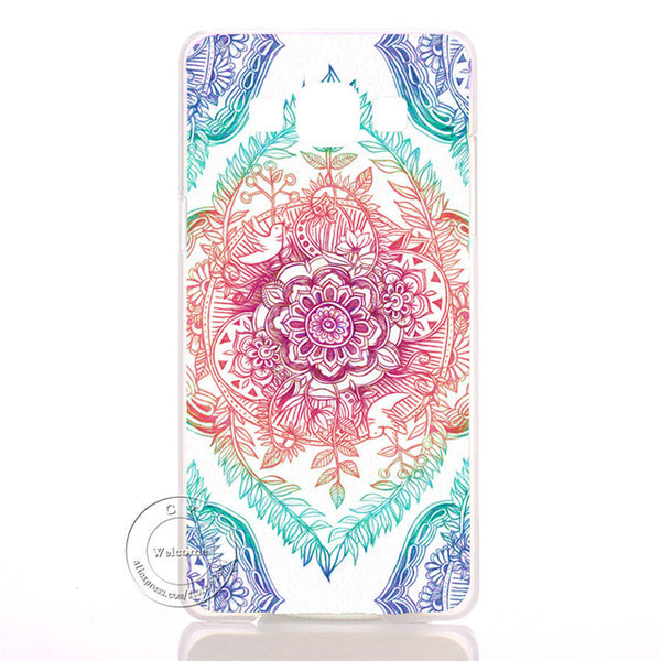 Mandala Flower Datura Floral Clear Hard Plastic Case Cover For Samsung Galaxy A3 A5 A7 A8 J1 J5 J7 2016 2017 A300 A500 A700