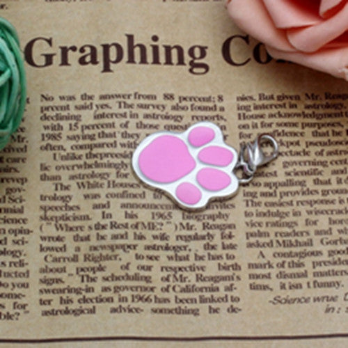 New 6 colors Pet Jewelry Cat dog collar pendant tags Pawprint Necklace Collar Puppy identity collar accessory drop shipping