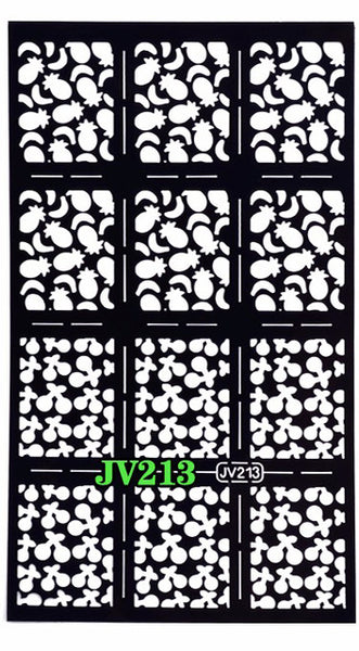 1sheet New Reusable Stamping Nail Art Hollow Black Templates Stencils Stickers Vinyls Image Guide Polish Manicure Tools