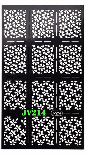 1sheet New Reusable Stamping Nail Art Hollow Black Templates Stencils Stickers Vinyls Image Guide Polish Manicure Tools