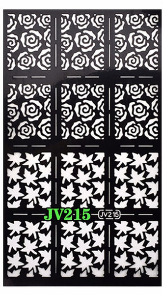 1sheet New Reusable Stamping Nail Art Hollow Black Templates Stencils Stickers Vinyls Image Guide Polish Manicure Tools