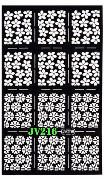 1sheet New Reusable Stamping Nail Art Hollow Black Templates Stencils Stickers Vinyls Image Guide Polish Manicure Tools