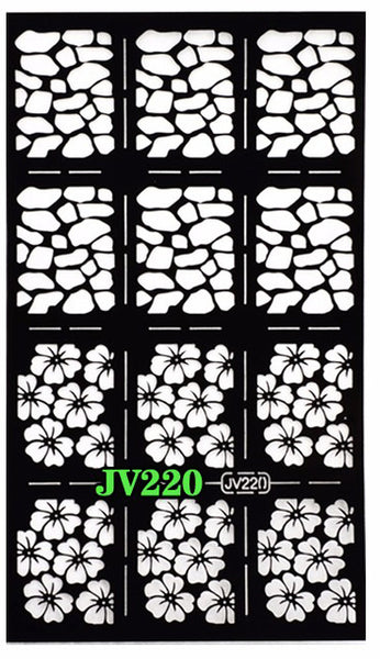 1sheet New Reusable Stamping Nail Art Hollow Black Templates Stencils Stickers Vinyls Image Guide Polish Manicure Tools