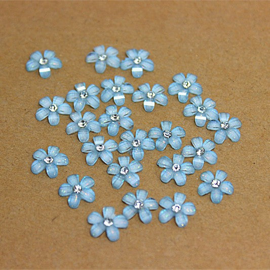 Mix color 10mm cute resin flower with rhinestone flatback cabochon for DIY phone,nail art decoration