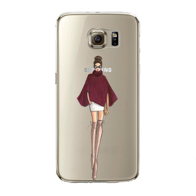 Phone Case for Samsung Galaxy S5 S6 S6Edge S6Edge+ S7 S7edge Cover Soft Silicon Fashion Sexy Modern Lady Girl Mobile Phone Bag