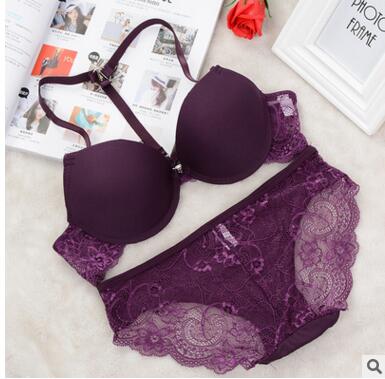 New 2016 Luxurious Elegance Vs Bra And Panty Set Y-line Underwear Set Female Sexy Lace Brand Push Up Secret Women Bra Set