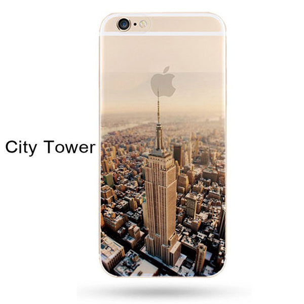 Newest fashion For iPhone 5s 7 6 6S case Ultra Thin Soft Silicon Mountain Landscape For iphone 7 6plus Case Phone Cover cases