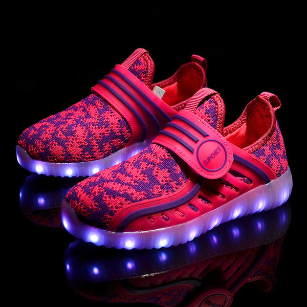 2017 Hot New Spring autumn Kids Sneakers Fashion Luminous Lighted Colorful LED lights Children Shoes Casual Flat Boy girl Shoes