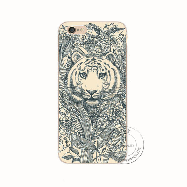 Shell For Apple iPhone 5 5S SE 5C 6 6S 7 Plus 6SPlus Back Case Cover Printing Mandala Flower Datura Floral Cell Phone Cases