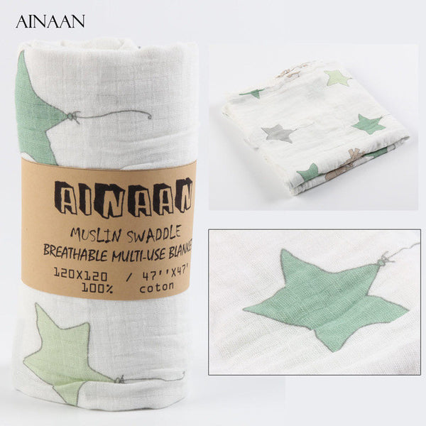 Ainaan Muslin Cotton Baby Swaddles For Newborn Baby Blankets Black & White Gauze Bath Towel