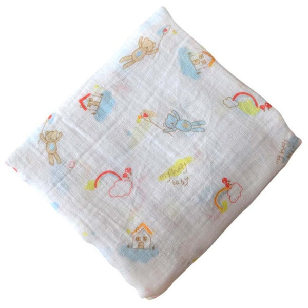 120x120cm Muslin Baby Toddler Cartoon Bedding Swaddling Blanket Warm Newborn Infant 100% Cotton Swaddle Towel