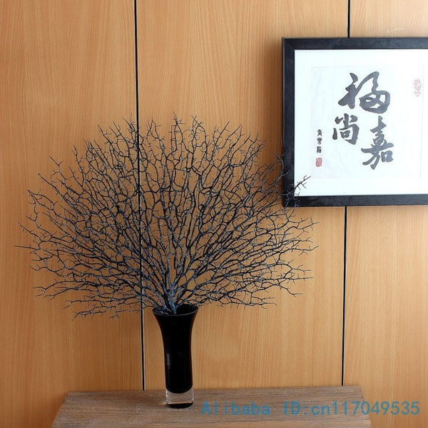 1 PCS Beautiful Artificial Fan Shaped Plastic Dried Branch Plant Home Wedding Decoration Gift without vase F330