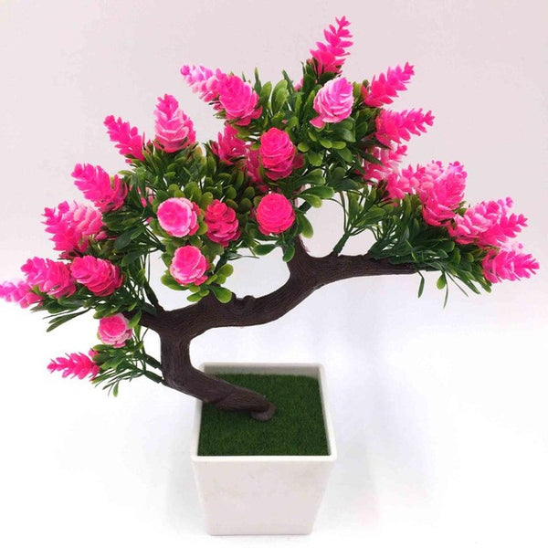2017 New arrival Big Sale Artificial plants tree flower bonsai fake flowers plant pine trees Komatsu flower vase free shipping