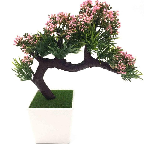 2017 New arrival Big Sale Artificial plants tree flower bonsai fake flowers plant pine trees Komatsu flower vase free shipping