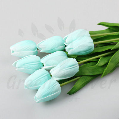 30pcs/lot Tulip Artificial Flower Real Touch PU Bride Bouquet For Home Decoration Wreaths Wedding Decorative Flowers