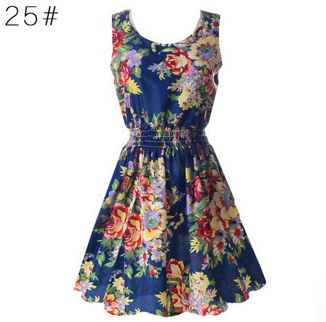 22 Colors New Summer Women Tank Chiffon Beach Vestido Sleeveless T-shirts Floral Vestidoes M L XL XXL