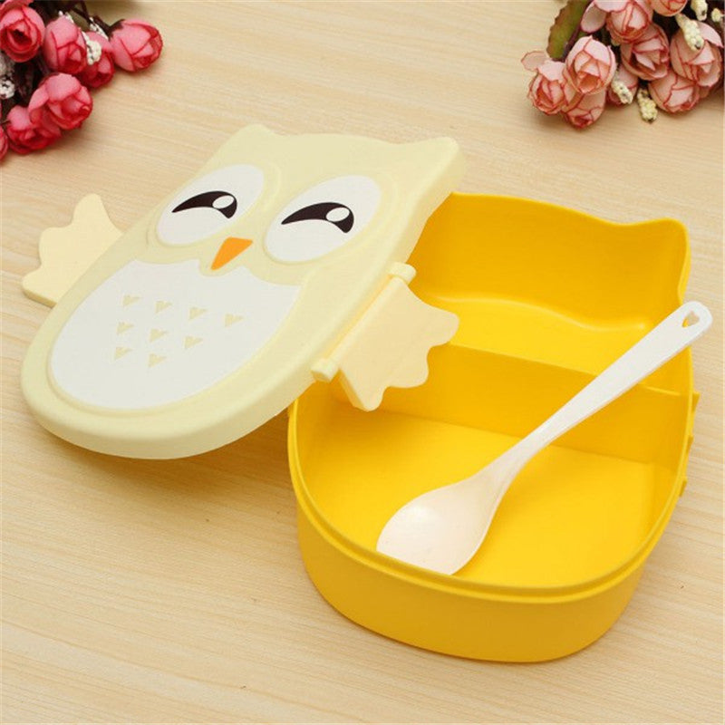 Portable Children Cute Cartoon Lunch Box Picnic Carry Tote Storage Bag Owl Food-safe Food Picnic Container