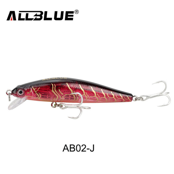 ALLBLUE 2017 Good Quality Fishing Lure Laser Minnow Wobbler Professional Baits 70mm/6.5g 8# Anti-rust Hook Crankbait Popper AB02