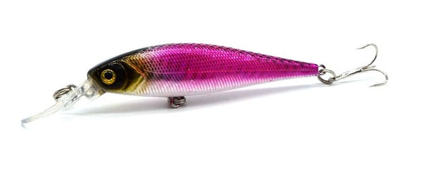 free shipping 8 colors 10 cm  9.4 g Fishing Lure Minnow Hard Bait with 2 Fishing Hooks Fishing Tackle Lure 3D Eyes