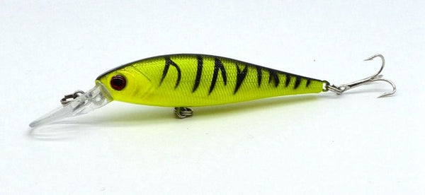 free shipping 8 colors 10 cm  9.4 g Fishing Lure Minnow Hard Bait with 2 Fishing Hooks Fishing Tackle Lure 3D Eyes