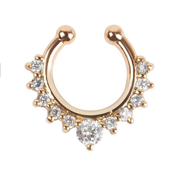 New Arrival Alloy Nose Hoop Nose Rings Body Piercing Jewelry Fake Septum Clicker Non Piercing Hanger Clip On Jewelry