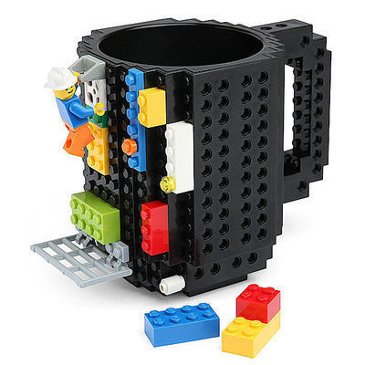 DIY New Drinkware Building Blocks Mugs DIY Block Puzzle Mug 1Piece Build-On Brick creative Mug Lego Type Coffee Cup Office Gift