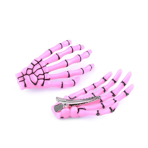 1 pair Fashion Hair Accessories Skeleton Claws Skull Hand Hair Clip Hairpin Zombie Punk Horror Bobby Pins Barrette For Women