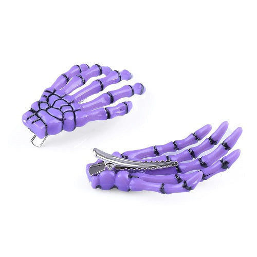 1 pair Fashion Hair Accessories Skeleton Claws Skull Hand Hair Clip Hairpin Zombie Punk Horror Bobby Pins Barrette For Women