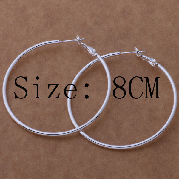 Factory price silver hoop earrings large diameter 5-8CM fashion party jewelry for women Top Quality