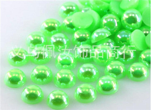 Hot Sale!Free Shipping 100Pcs/lot Size 8mm AB Colors Imitation Pearls Craft Half Round Flatback Beads DIY Decoration