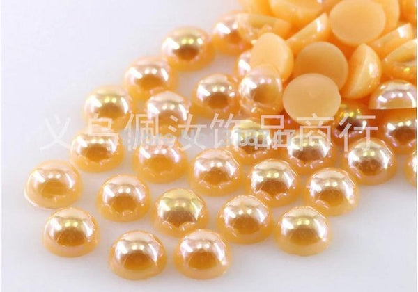 Hot Sale!Free Shipping 100Pcs/lot Size 8mm AB Colors Imitation Pearls Craft Half Round Flatback Beads DIY Decoration