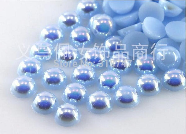 Hot Sale!Free Shipping 100Pcs/lot Size 8mm AB Colors Imitation Pearls Craft Half Round Flatback Beads DIY Decoration